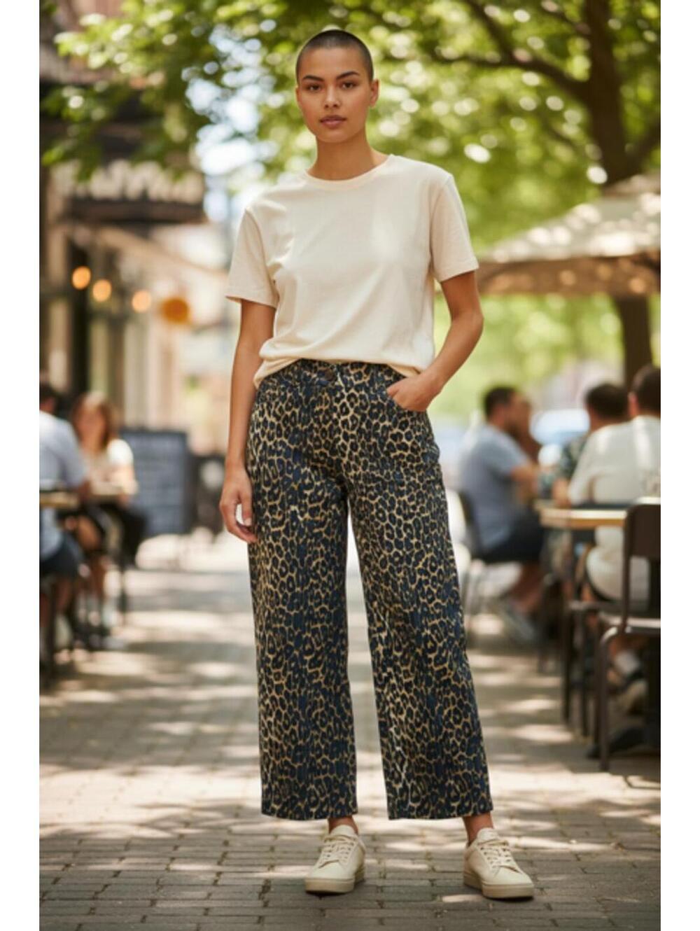 Nicole Miller New York Animal Print Trousers